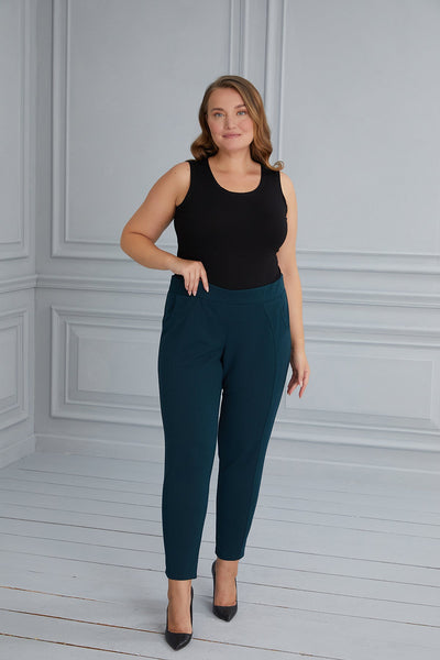 Georgette straight-leg trousers - green