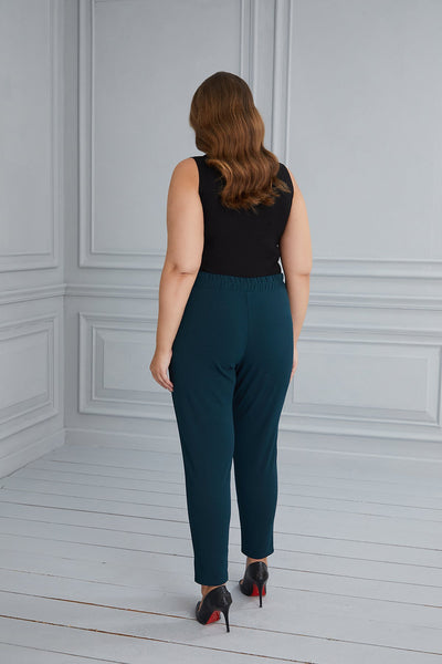 Georgette straight-leg trousers - green