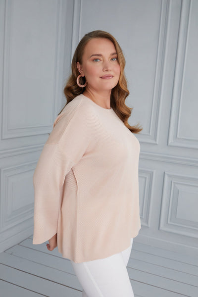 Oversized Blouse with flared sleeves - beige