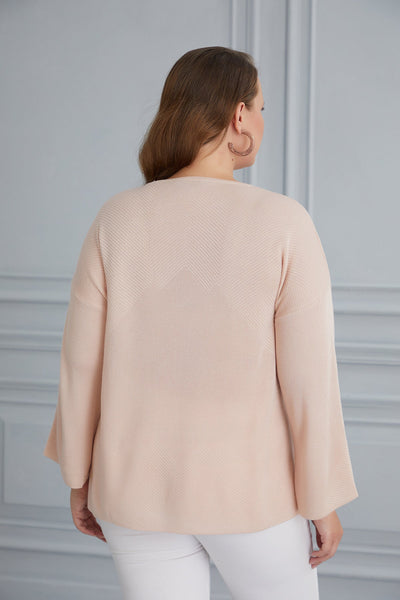 Oversized Blouse with flared sleeves - beige