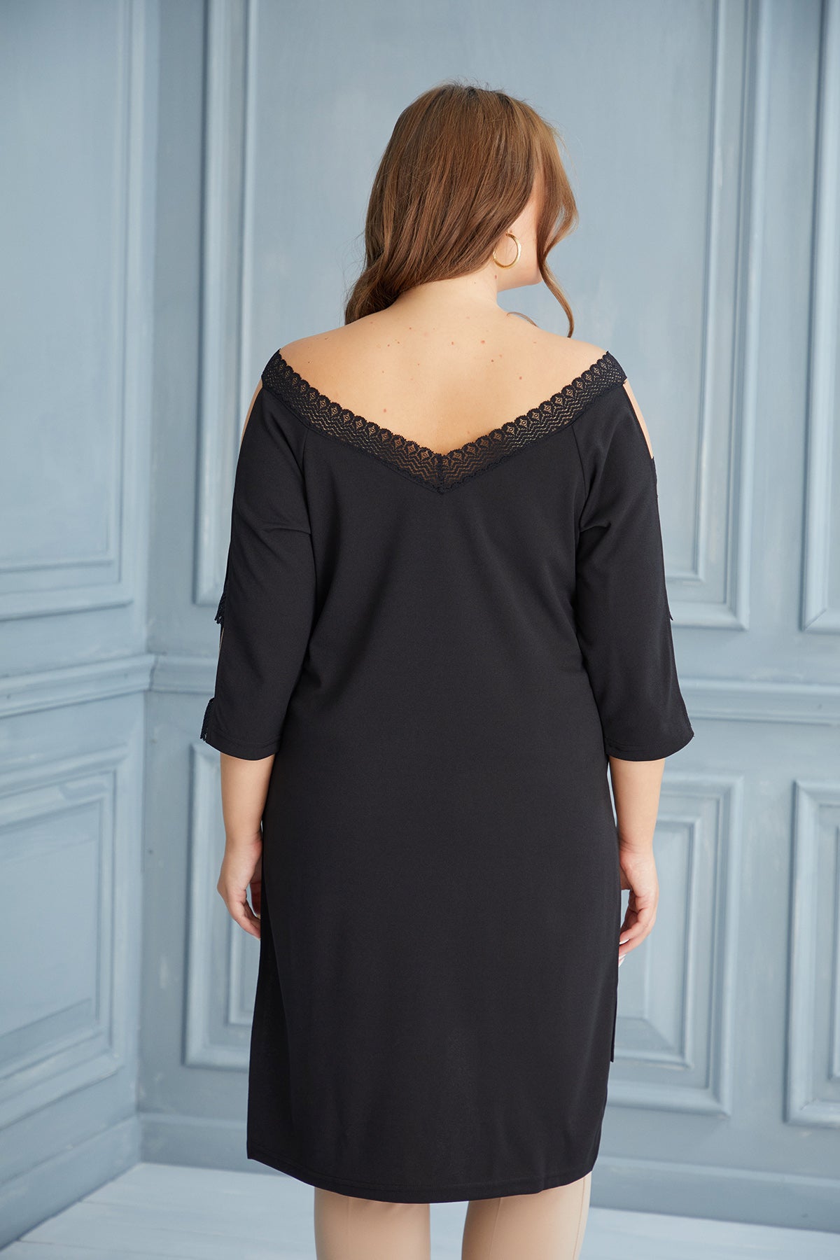 Plus size long tunic with slits