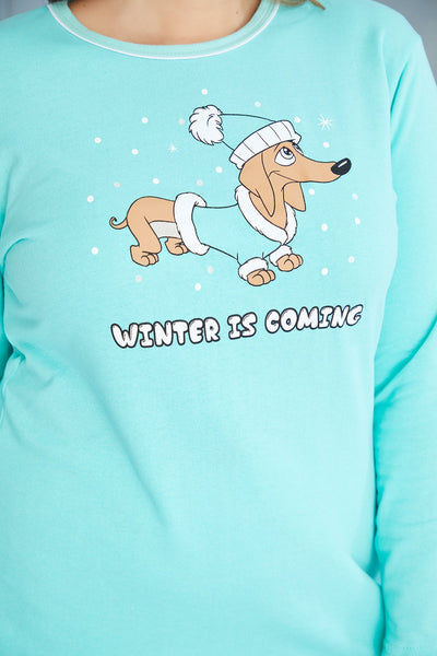 Plus size cotton pajamas "Winter is coming"