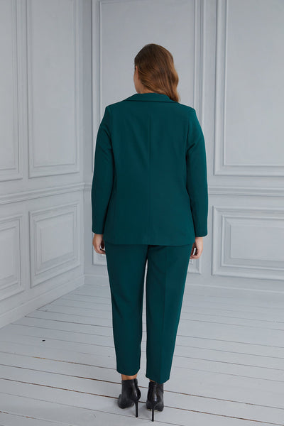 Elegant jacket with lining and two buttons - green