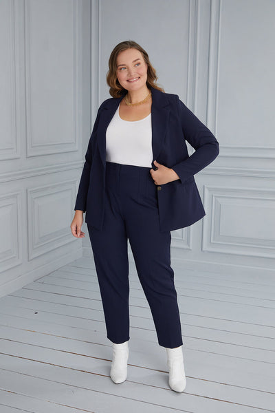 Elegant jacket with lining and two buttons - blue