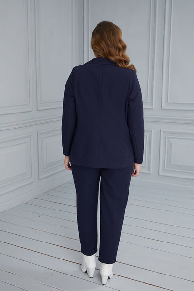 Elegant jacket with lining and two buttons - blue