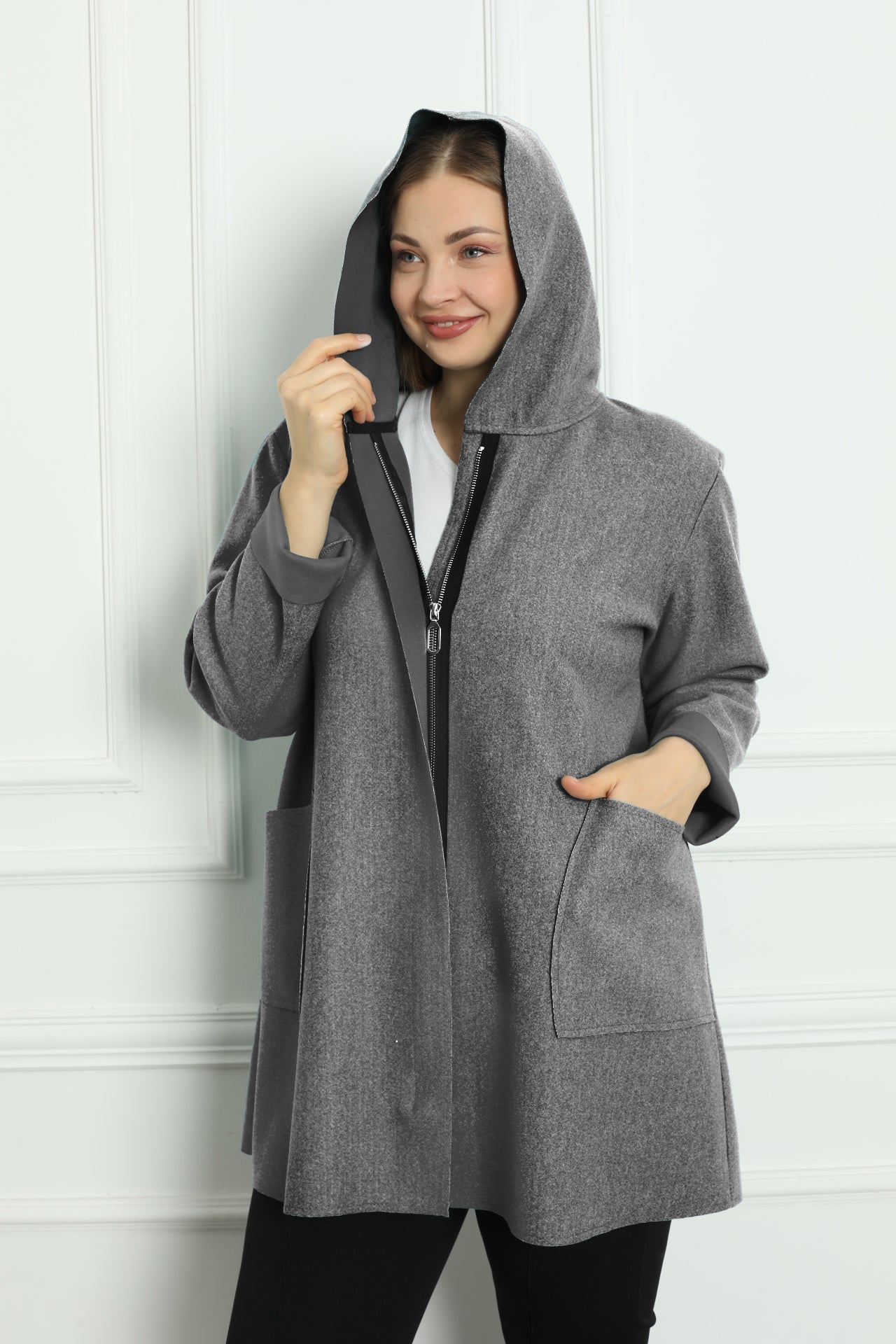 Trench with hood - grey