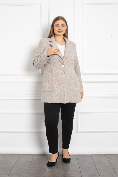 Spring long jacket with lining - Beige