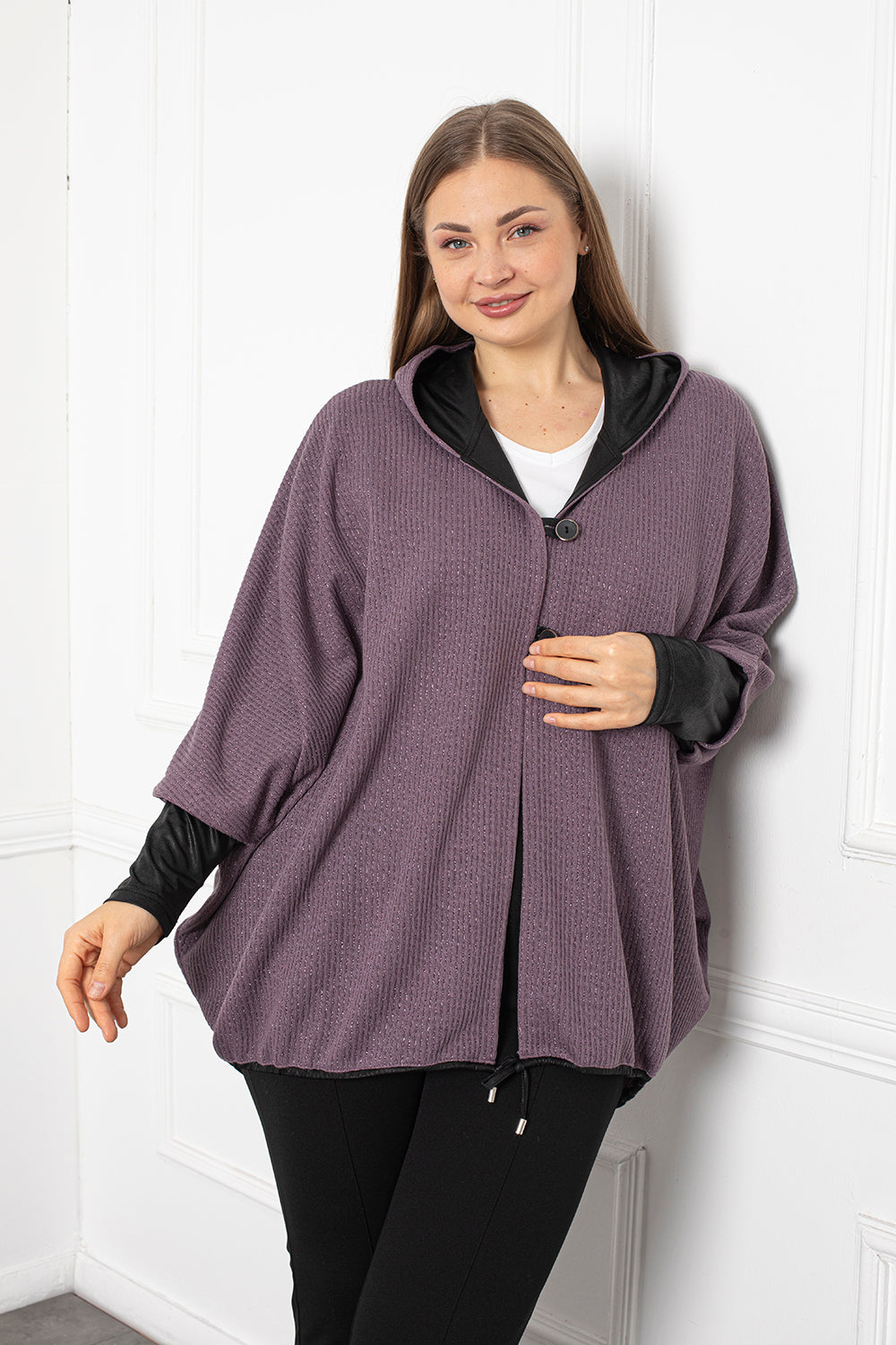 Maxi Spring Poncho - Purple