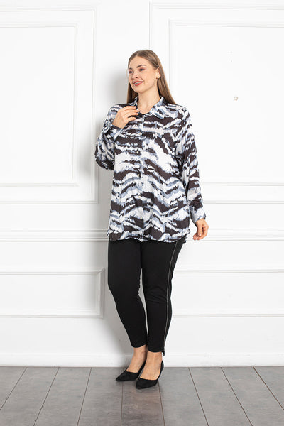 Satin shirt luxury - figures graphite