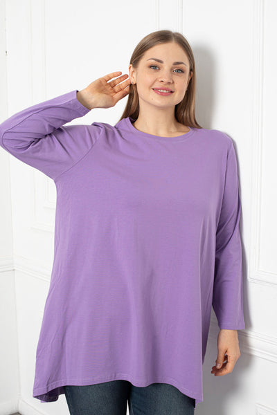 Cotton Tunic Long Sleeve Basic - Purple