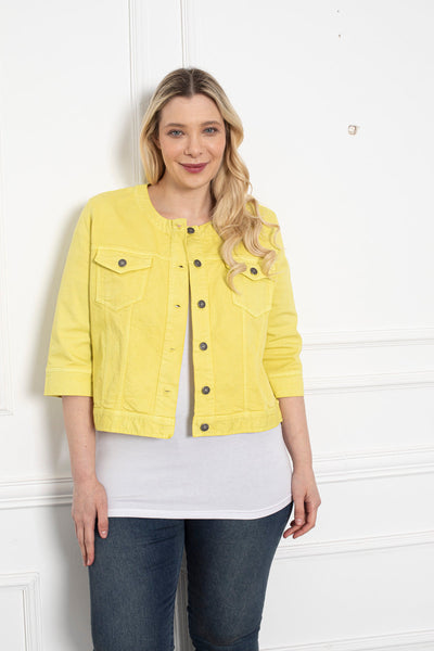 Short denim jacket - Yellow