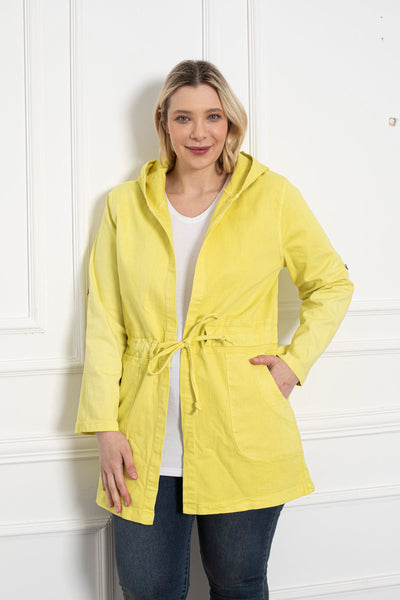 Denim trench with hood Safari - Yellow