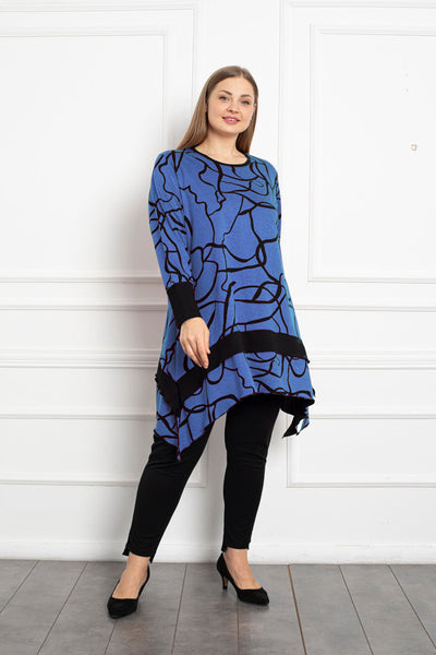 Tunic with elongated ends - Blue