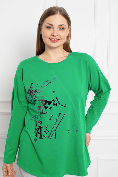 Cotton tunic with print - Green