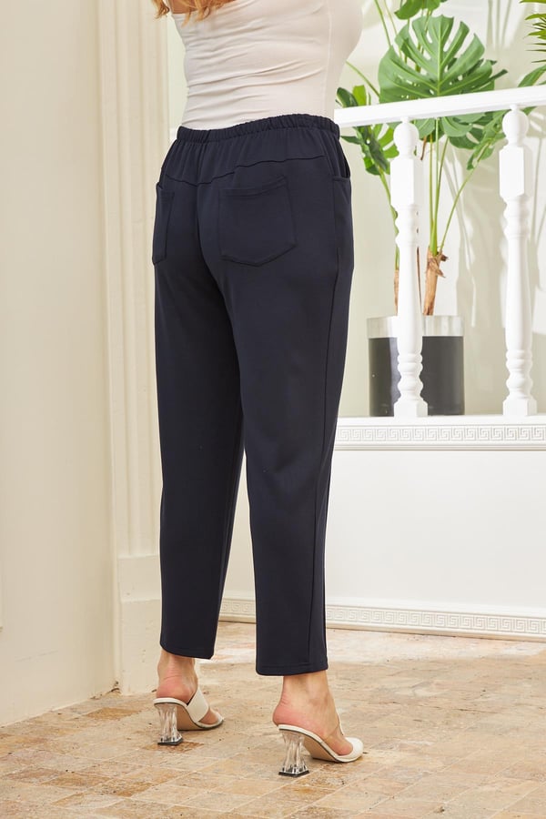 Trousers with edge and pockets - Dark Blue