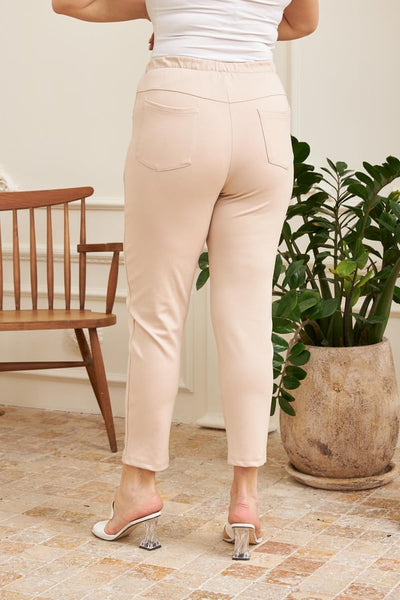 Trousers with edge and pockets - beige